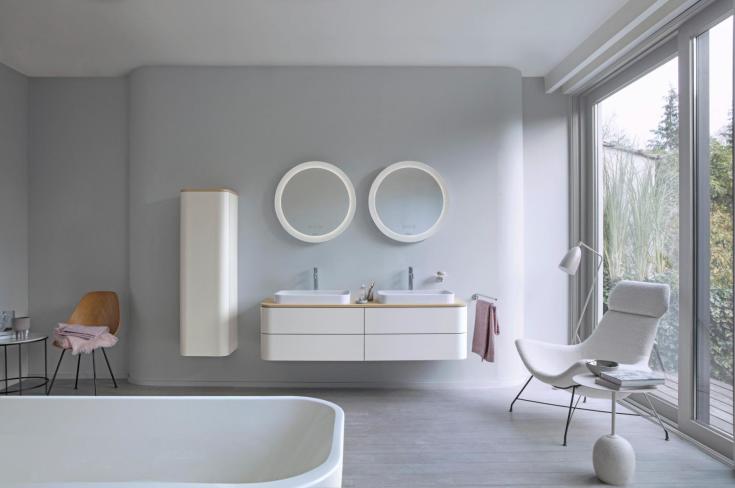 Duravit Happy D.2 benkeplate, 160x55 cm, eik