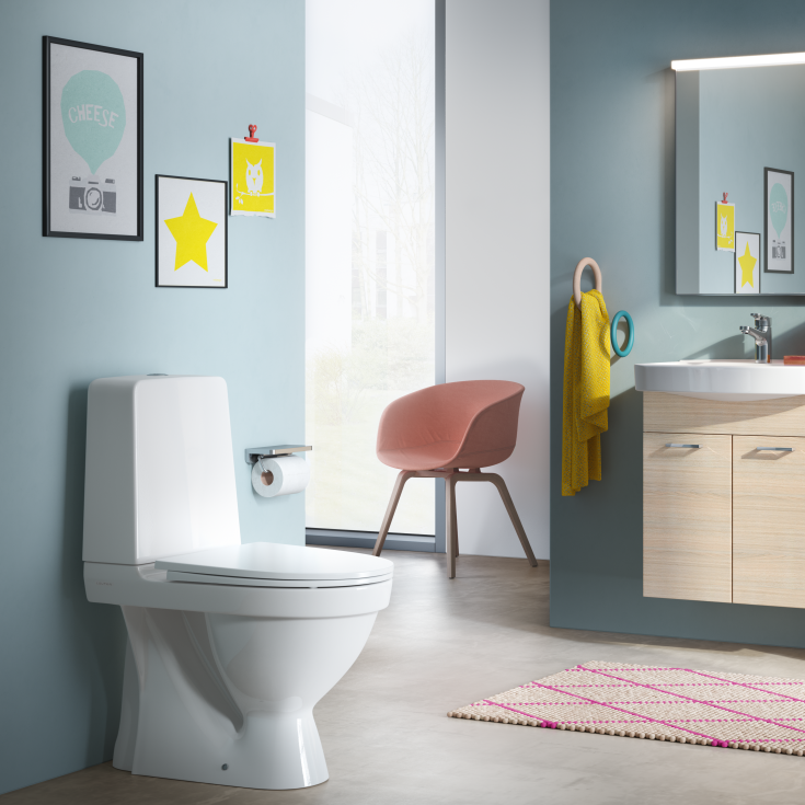 Laufen Kompas toalett, utan spolkant, rengöringsvänlig, vit