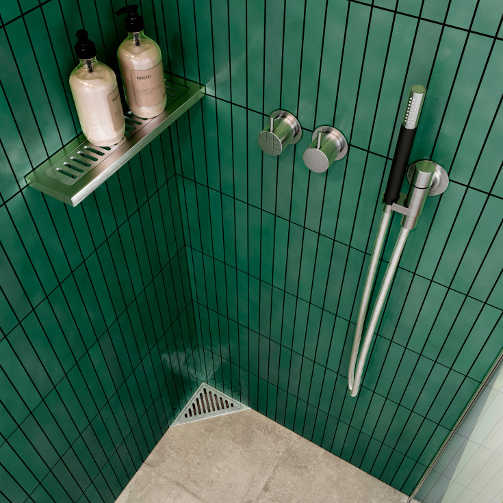 Unidrain komplett hörnbrunn, för 8 mm klinker