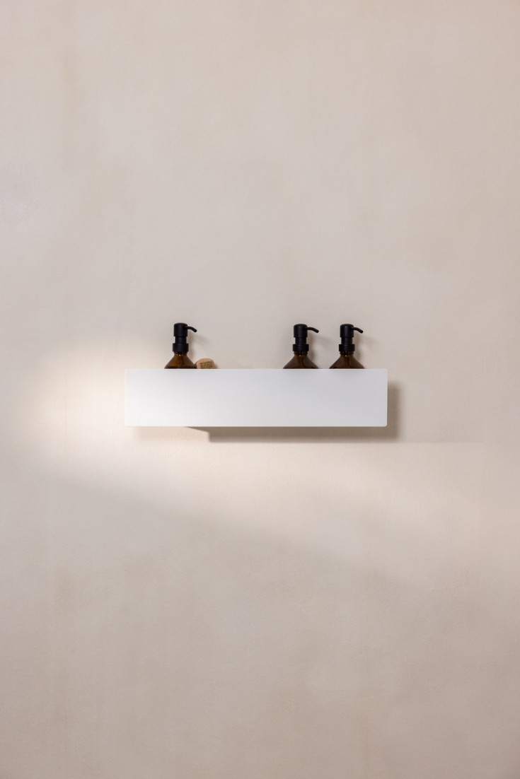 Metallbude Shea brusehylde, hvid