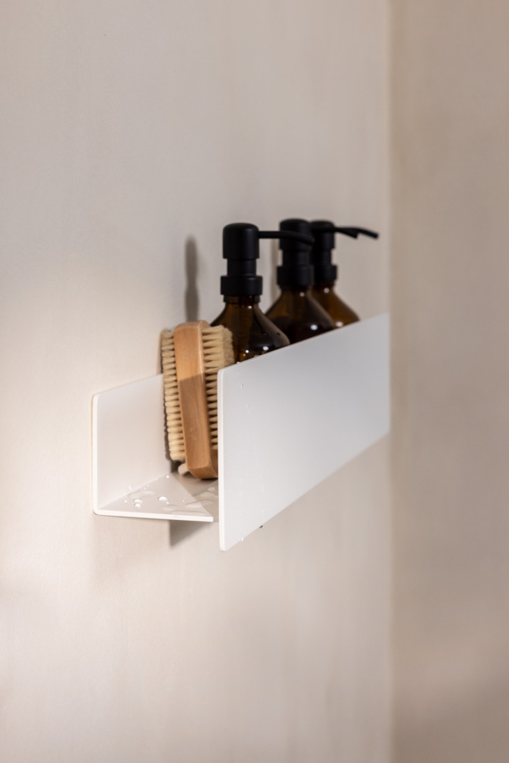 Metallbude Shea brusehylde, hvid