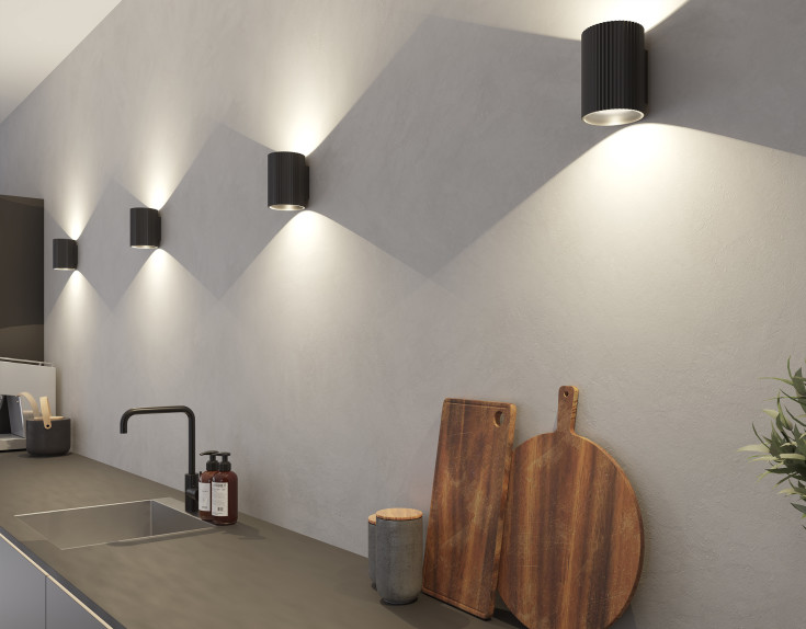 Loevschall Sekvens vägglampa, svart