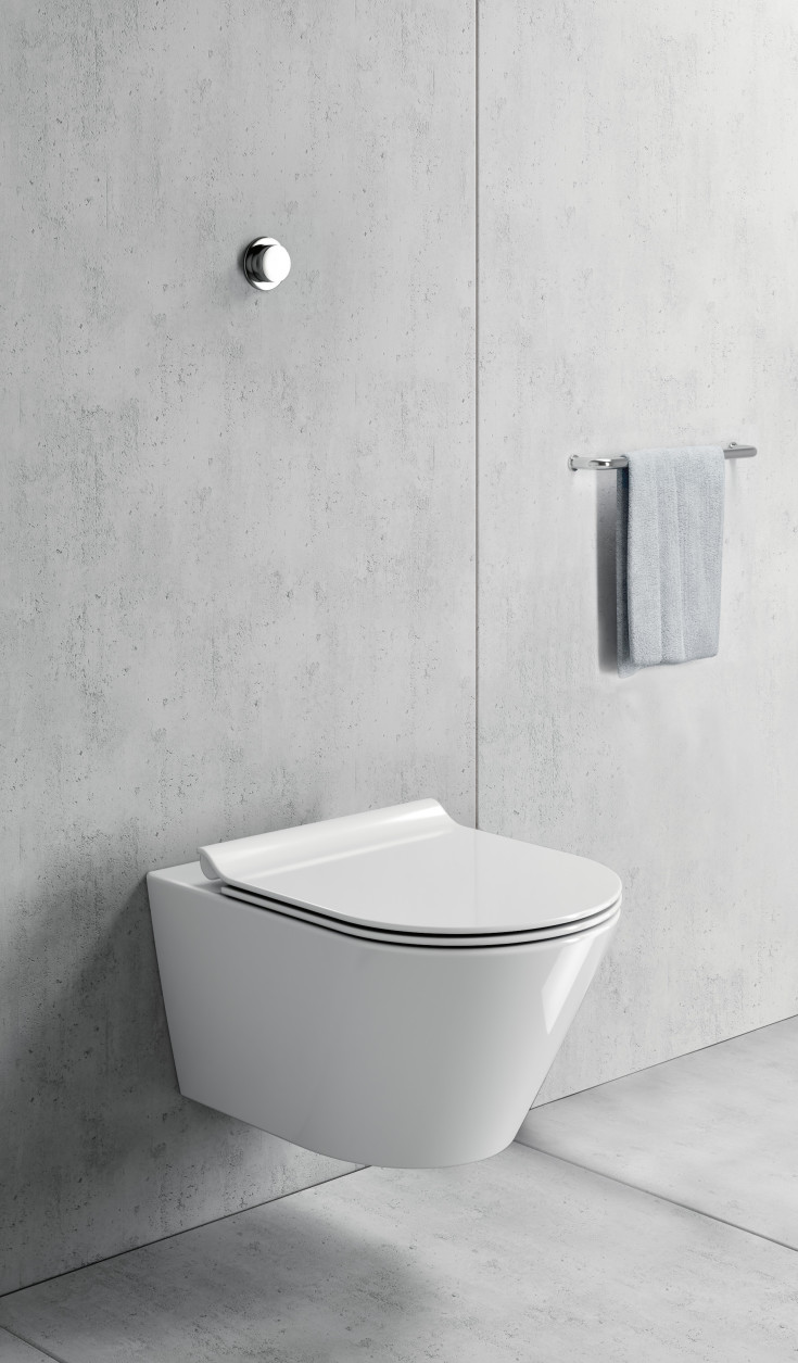 GSI Kube væghængt toilet, uden skyllekant, hvid