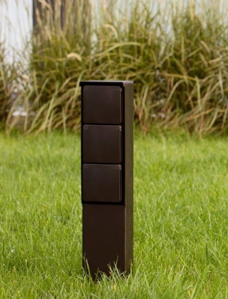 Vannuttakssøyle med 3 moduler inkludert spyd, svart