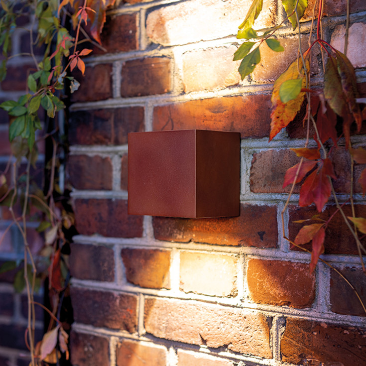 SG Artes udendørs væglampe, 3000K, corten