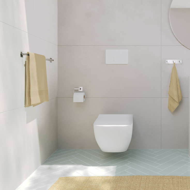 Beslagsboden Cube toiletrulleholder, krom