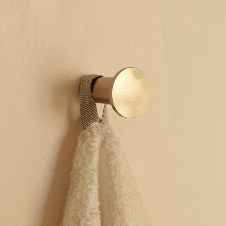 Cosmic Architect håndklædekrog, børstet guld pvd