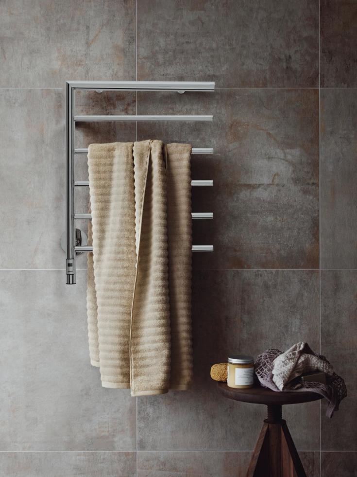 Svedbergs Flora SL håndkletørker, el, 50x65cm, rustfrit stål