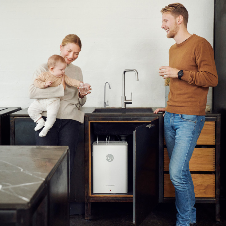 Aquaporin A2O Pure kjøkkenarmatur, filtrert vann, stål