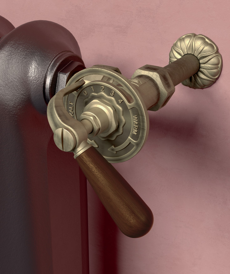 Kriss Vintage Manuel radiatorventilsæt, bronze