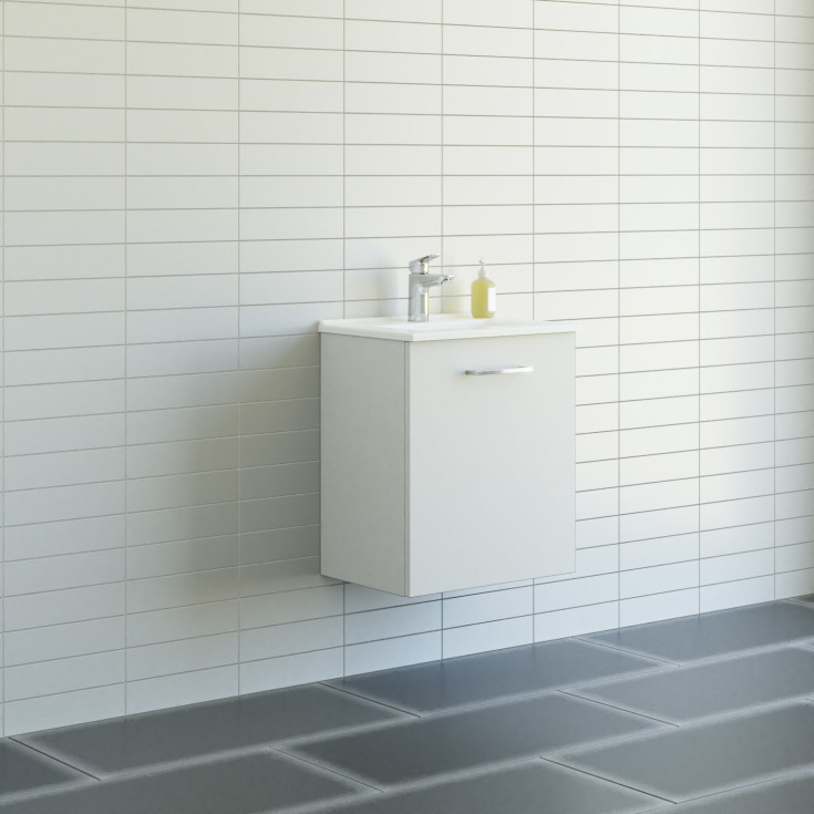 Dansani Mido+ möbelpaket, 51x36,5 cm, höger, matt vit