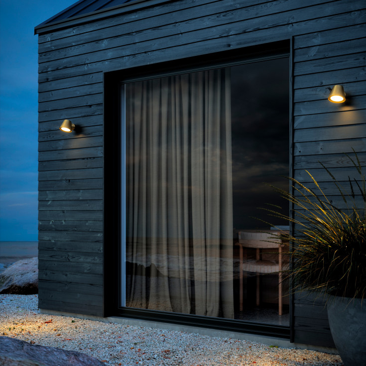 Nordlux Aleria utelys vegg, messing