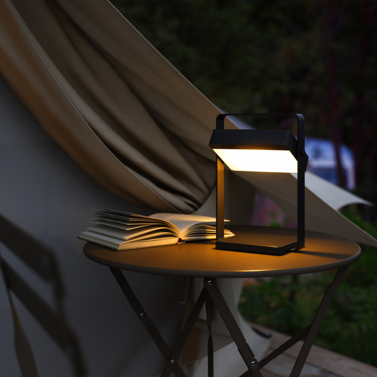 Nordlux Saulio bordslampa med solcells, svart