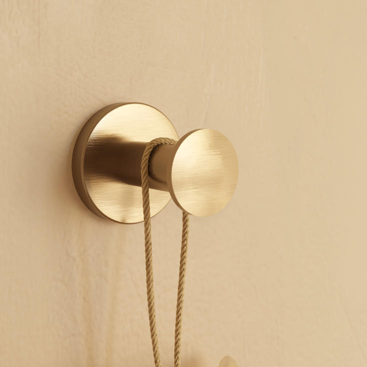 Cosmic Architect S+ håndklædekrog, børstet guld pvd