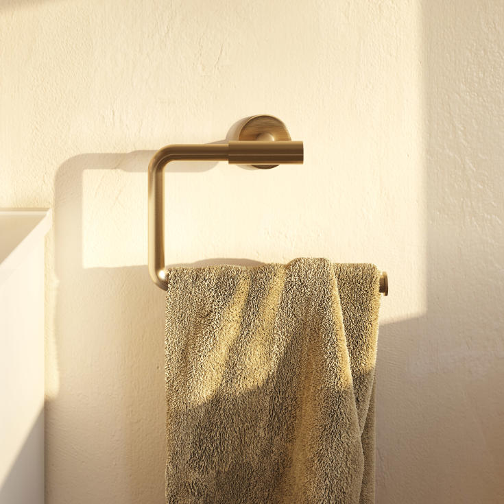 Cosmic Architect S+ håndklædeholder, 23,6 cm, børstet guld pvd