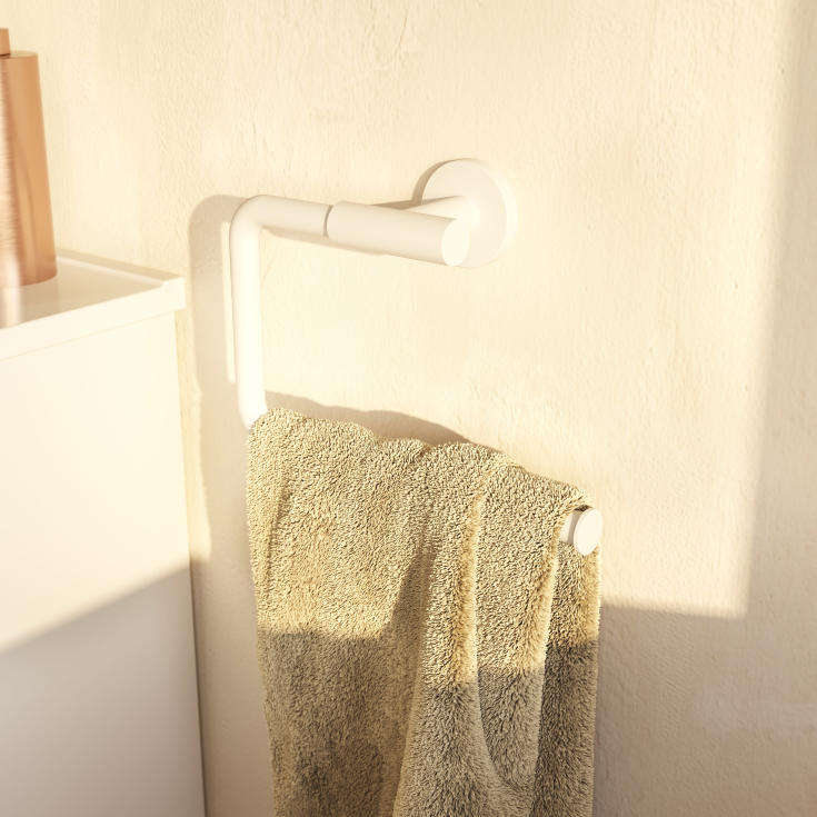 Cosmic Architect S+ håndklædeholder, 23,6 cm, mat hvid