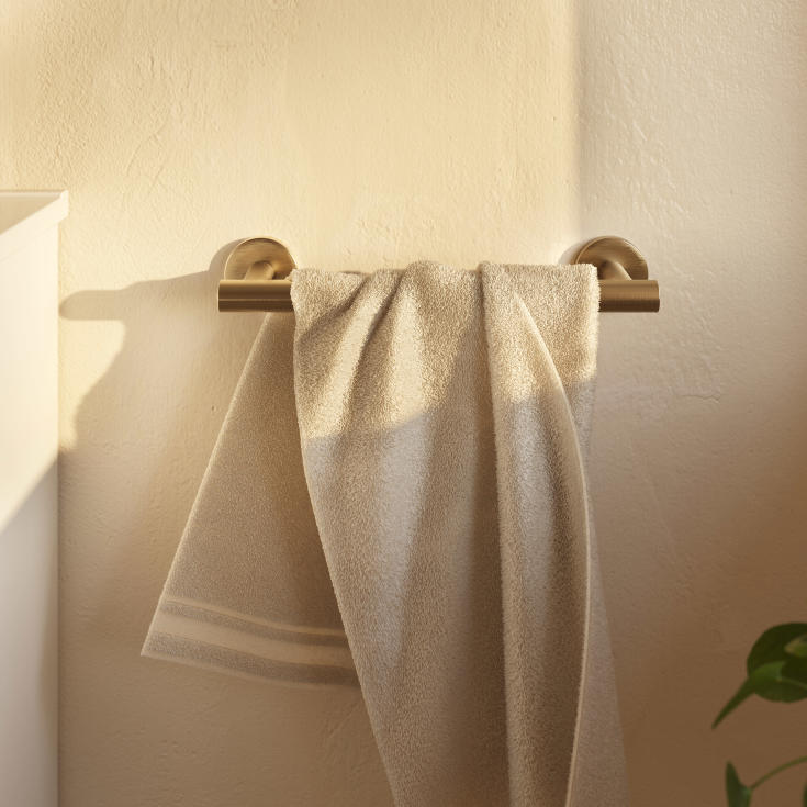 Cosmic Architect S+ håndklædestang, 31,5 cm, børstet guld pvd