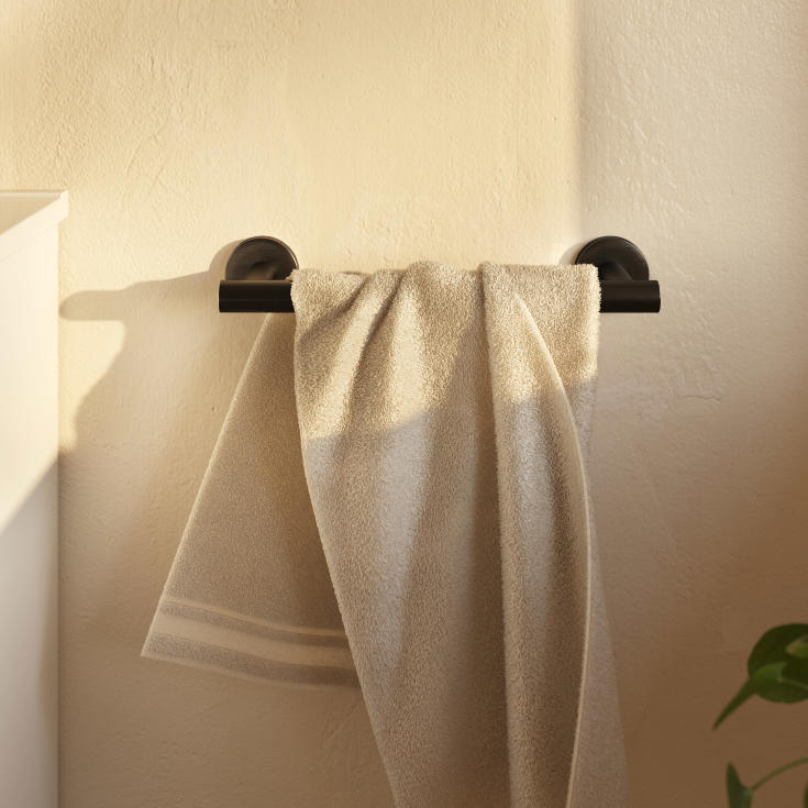 Cosmic Architect S+ håndklædestang, 31,5 cm, børstet sort pvd