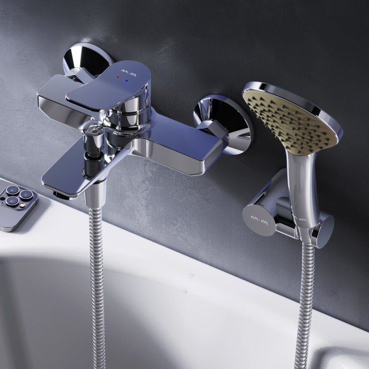 AM.PM X-Joy badkarsblandare med duschset, krom