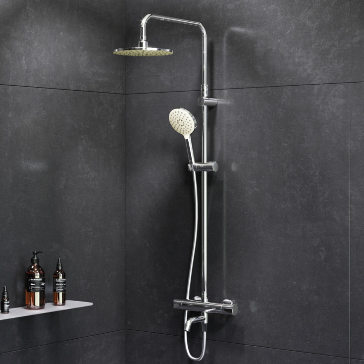 AM.PM Hit badekararmatur med dusjsett, krom