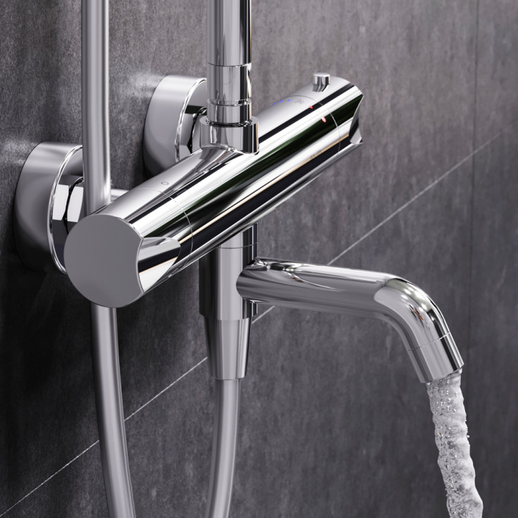 AM.PM Hit badekararmatur med dusjsett, krom