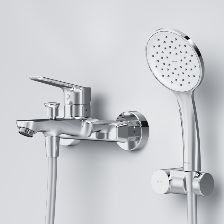 AM.PM Hit badkarsblandare med duschset, krom