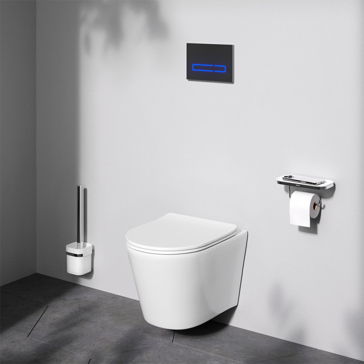 AM.PM Spike FlashClean vägghängd toalett, utan spolkant, vit