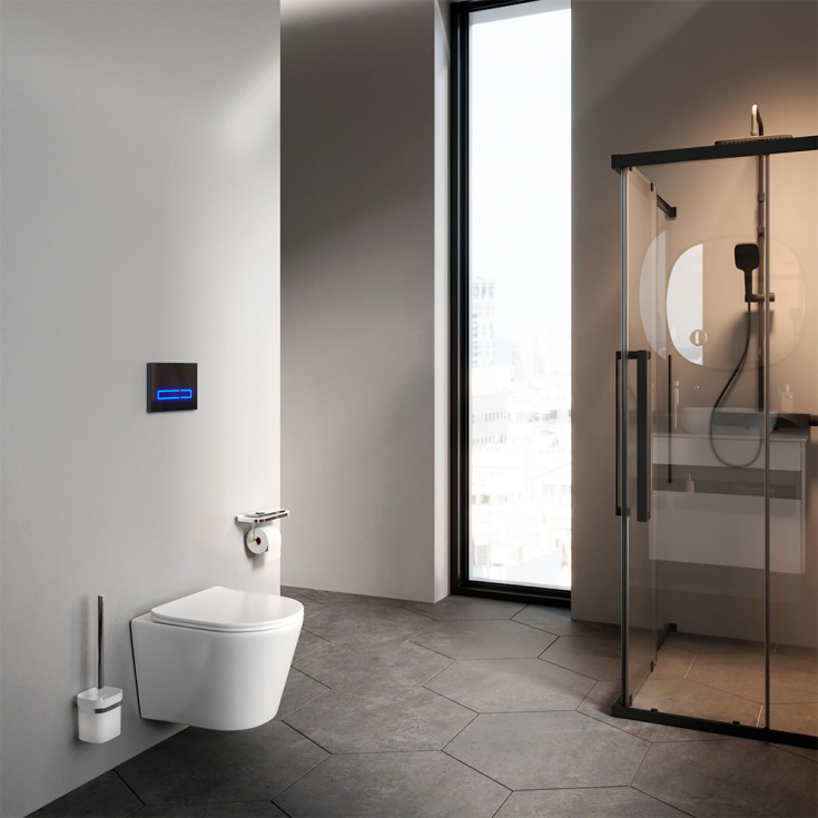 AM.PM Spike FlashClean vägghängd toalett, utan spolkant, vit