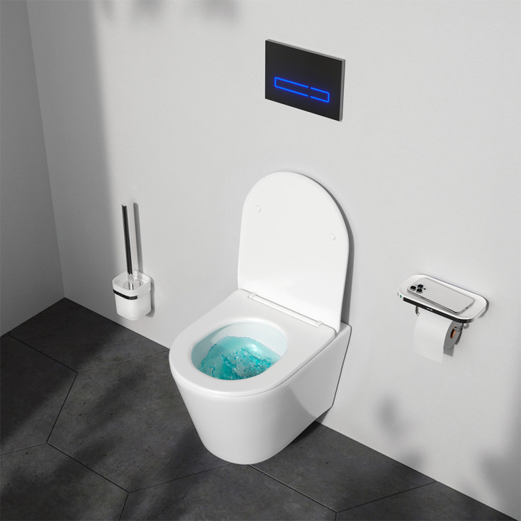 AM.PM Spike FlashClean vägghängd toalett, utan spolkant, vit