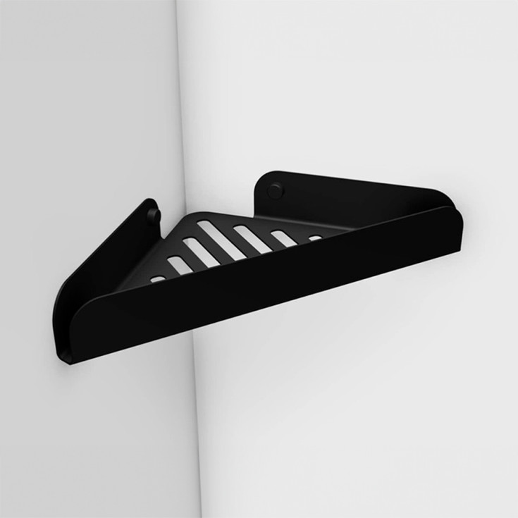 Cassøe brusehylde, 20x4cm, mat sort