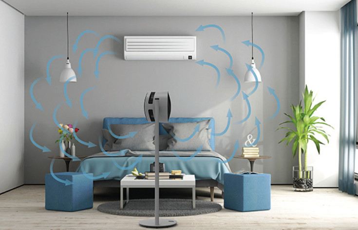 Boneco F235 gulvventilator, Ø37,5 cm, bluetooth, grå