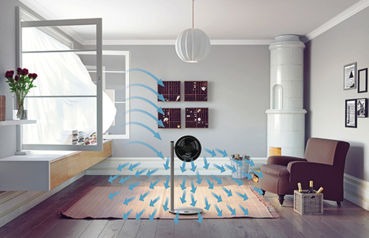 Boneco F235 gulvventilator, Ø37,5 cm, bluetooth, grå