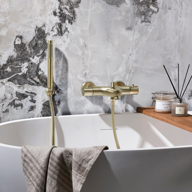 Cassøe kararmatur, børstet messing