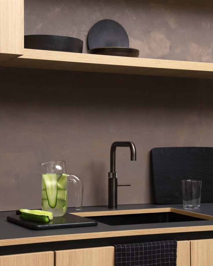 Quooker Fusion Square Pro3 køkkenarmatur, kogende vand, sort krom