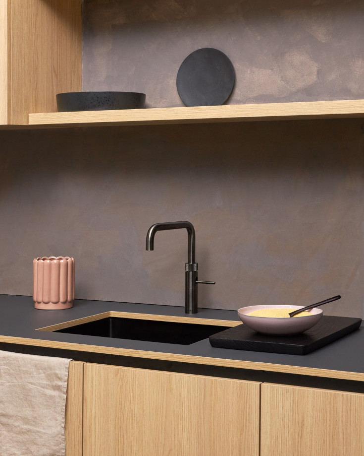 Quooker Fusion Square kjøkkenkran, med PRO3 beholder, sort krom