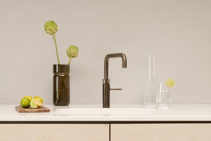 Quooker Fusion Square kjøkkenkran, med PRO3 beholder, sort krom