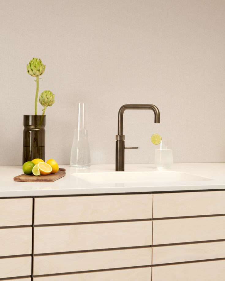 Quooker Fusion Square kjøkkenkran, med PRO3 beholder, sort krom