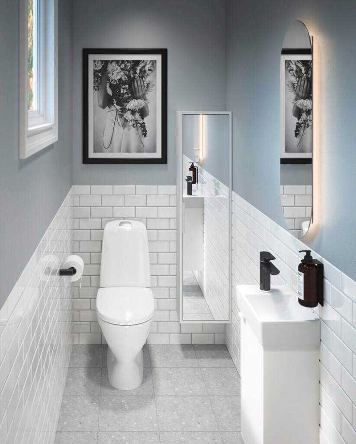 Gustavsberg Artic Small højskab, 33x135 cm, hvid