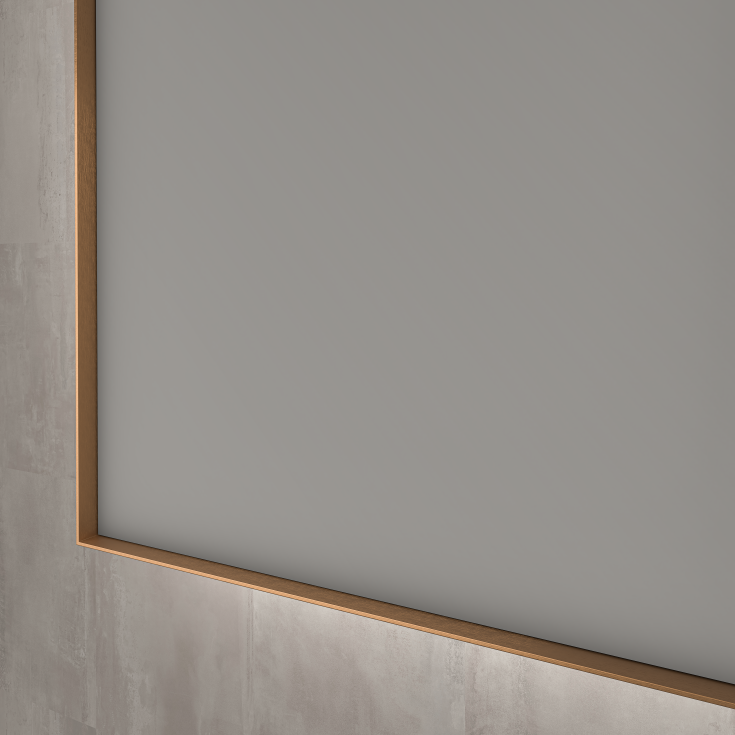 Sanibell Ink SP32 speil med lys, 160x80 cm, børstet kobber