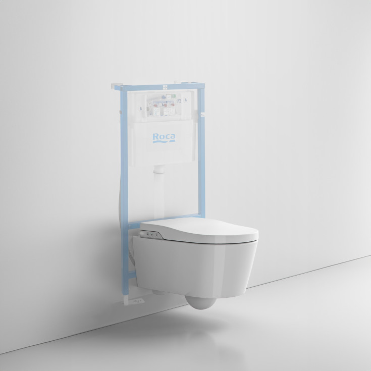 Roca Inspira In-Wash douchetoilet, uden skyllekant, hvid