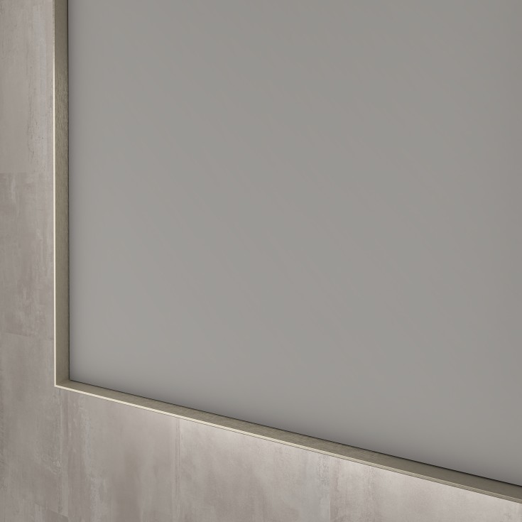 Sanibell Ink SP32 speil med lys, 160x80 cm, børstet rustfritt stål