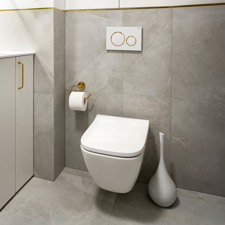 Geberit Smyle Square vegghengt toalett, uten spylekant, rengjøringsvennlig, hvit