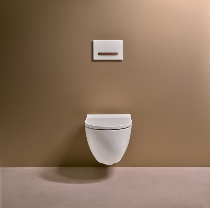 Geberit Acanto væghængt toilet, uden skyllekant, rengøringsvenlig, hvid