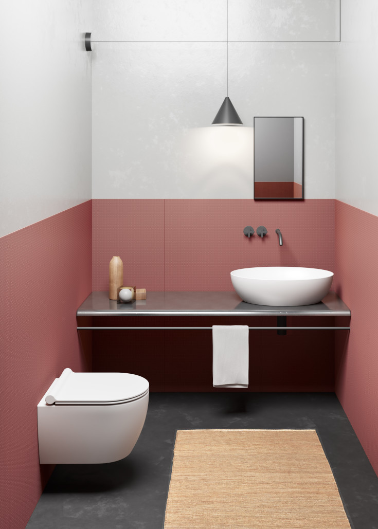 GSI Pura væghængt toilet, uden skyllekant, antibakteriel, mat hvid