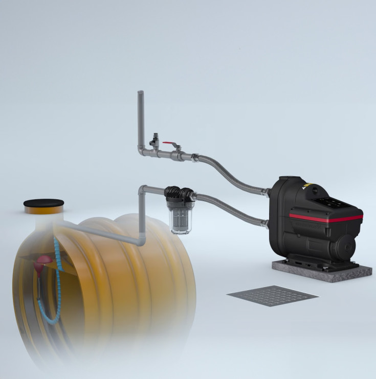 Grundfos Scala2 3-45 trykkforsterkerpumpe, modell 2