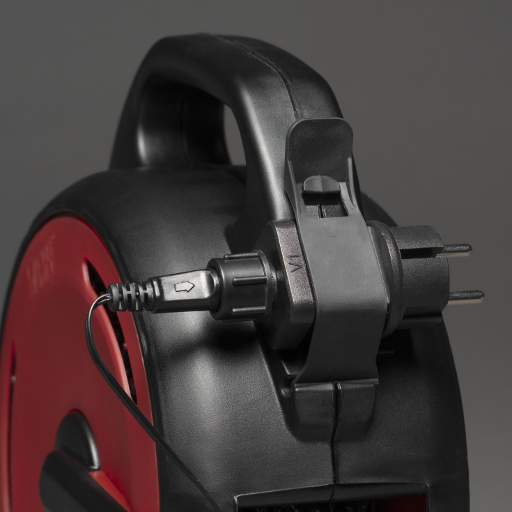 Konstsmide ljusslinga utomhus på kabeltrumma, 200 bärnstensfärgade ljus, 13,93 meter