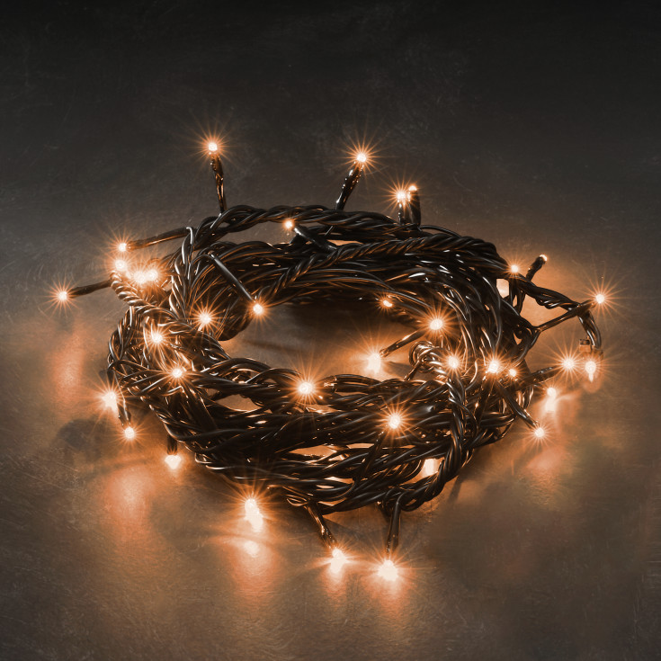 4 stk Konstsmide udendørs lyskæde på kabeltromle, 600 ravfarvede lys, 41,93 meter