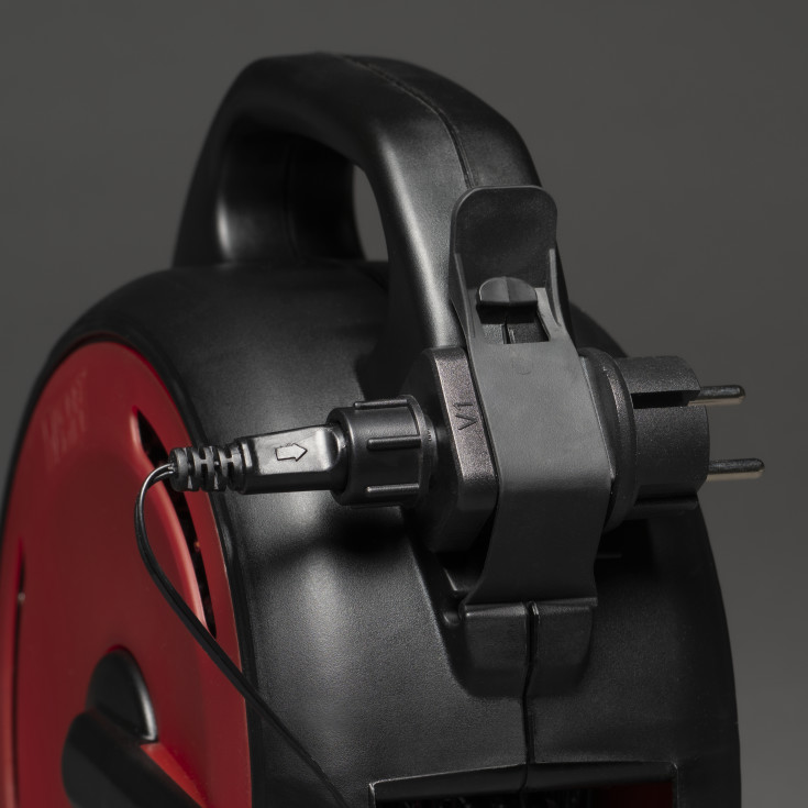 Konstsmide Cluster ljusslinga utomhus på kabeltrumma, 600 bärnstensfärgade ljus, 13,18 meter