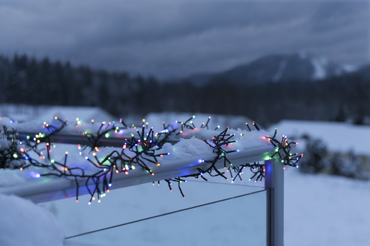 6 stk Konstsmide Cluster udendørs lyskæde, 364 farvede lys, 2,7 meter