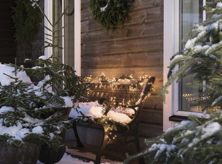 Konstsmide Cluster ljusslinga utomhus, 364 varmvita ljus, 2,7 meter